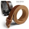 Tooled Leather Belt Strap 1-1/2"(38mm) Wide