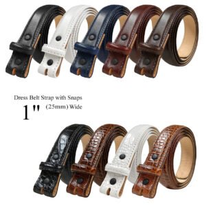Genuine Full-Grain Leather Belt Strap  1"(25mm) Wide