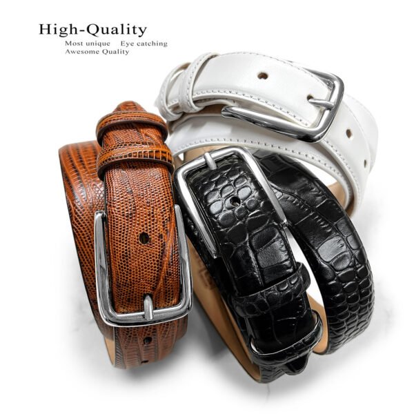 Men's - Grain Cowhide Leather Belt 1-1/8"(30mm) Wide