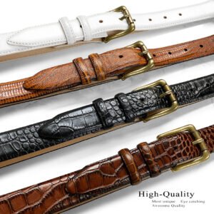 Men's Solid Cowhide Leather Belt 1-1/8"(30mm) Wide
