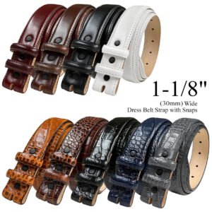 Genuine Cowhide Leather Strap with Snaps – 30mm