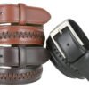 Braided Leather Belt Laced Woven Casual Belt 1-3/8"(35mm) Wide