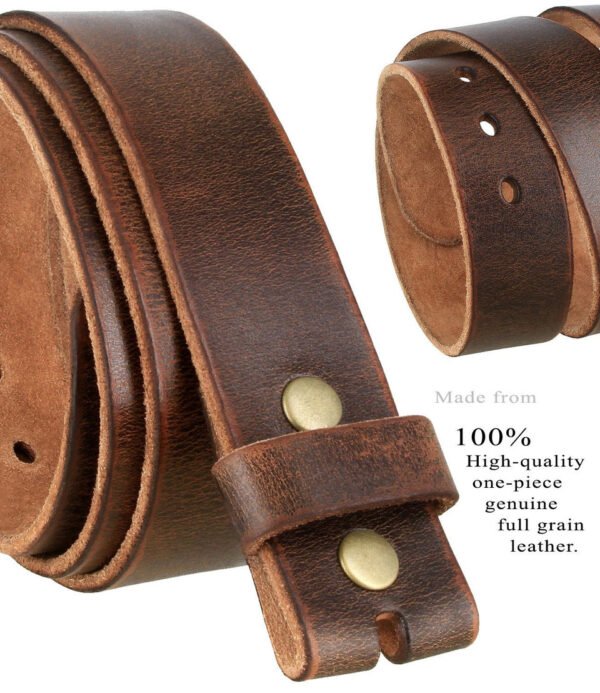 Grain Vintage Distressed Leather Belt Strap 1-1/2"(38mm) Wide
