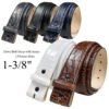 Cowhide Leather Dress Belt Strap with Snaps 1-3/8"(35mm) Wide