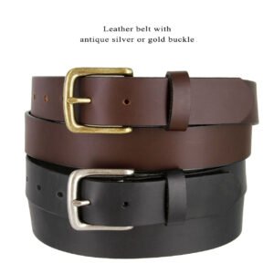 Grain Leather Casual Jean Belt 1-3/8"(35mm) Wide