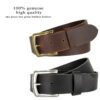 Genuine Full Grain Leather Casual Jean Belt 1-1/2"(38mm) Wide