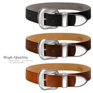 Genuine Full Grain Leather Casual Jean Belt 1-1/2"(38mm) Wide