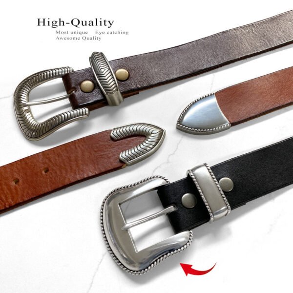 Genuine Full Grain Leather Casual Jean Belt 1-1/2"(38mm) Wide