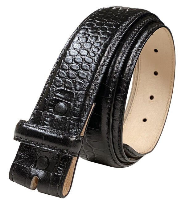 Cowhide Leather Belt Strap with Snaps – 38mm