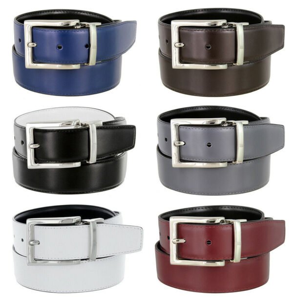 Men's Two-Sided Genuine Leather Dress Belt – 35mm Wide