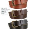 Genuine Full Grain Leather Casual Jean Belt 1-1/2"(38mm) Wide