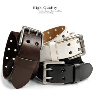 Genuine Full Grain Leather Casual Jean Belt 1-1/2"(38mm) Wide