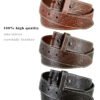Tooled Leather Belt Strap with Snaps on 1-1/2"(38mm) Wide