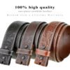 Tooled Leather Belt Strap with Snaps on 1-1/2"(38mm) Wide
