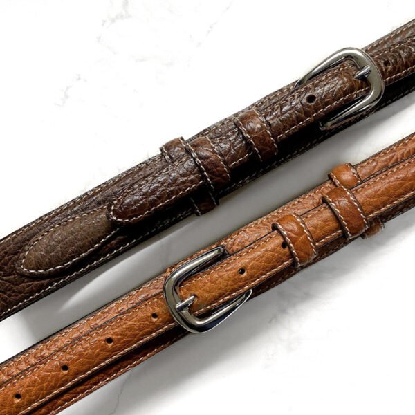 Genuine Leather Ranger Belt 1-3/8"(35mm) Taper to 3/4"(19mm) Wide