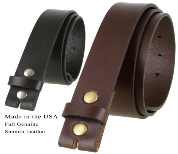 Premium Leather Belt Strap with Snaps – 32mm