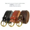 Genuine Full Grain Leather Casual Jean Belt 1-1/2"(38mm) Wide