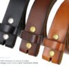 Belt Strap Genuine Leather Strap with Snaps 1-1/2"(38mm) Wide