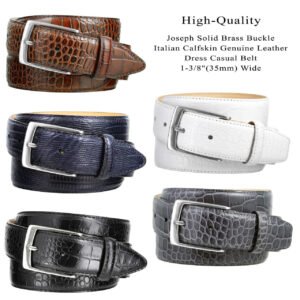 Buckle -Grain Leather Belt 1-3/8"(35mm) Wide