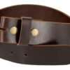 Tanned Leather Belt Strap with Snaps on 1-1/2"(38mm) Wide