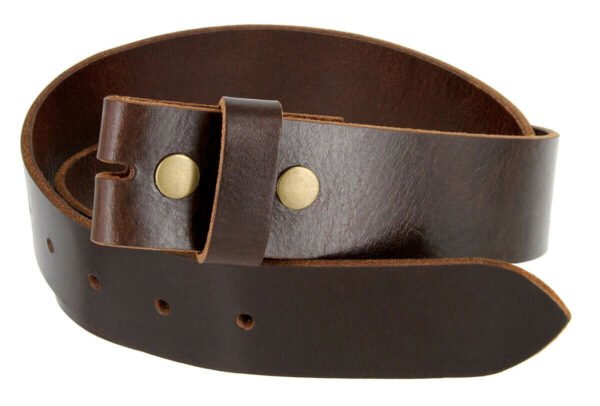 Tanned Leather Belt Strap with Snaps on 1-1/2"(38mm) Wide