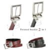 Men's Two-Sided Genuine Leather Dress Belt – 35mm Wide