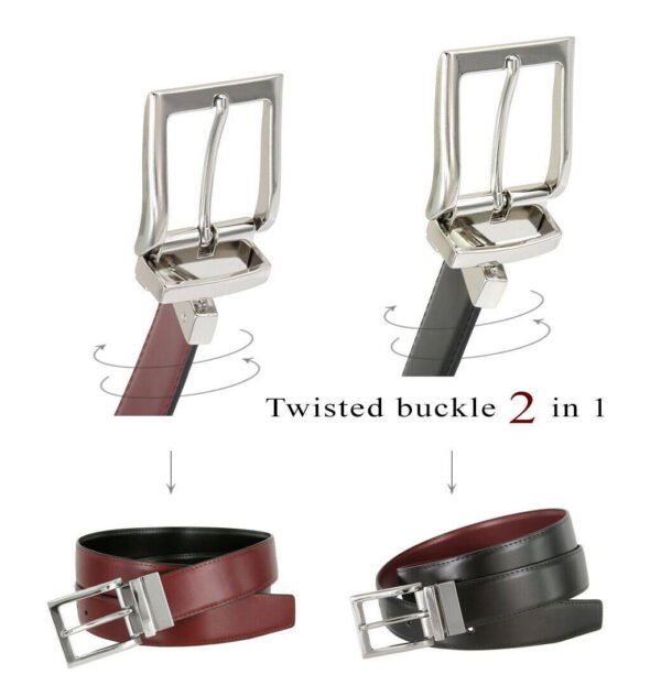 Men's Two-Sided Genuine Leather Dress Belt – 35mm Wide