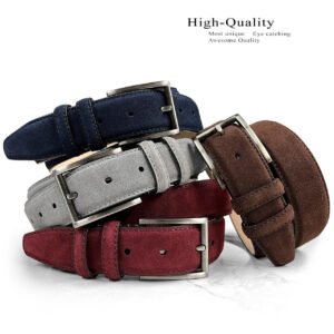 Men's Leather Casual Dress Belt 1-3/8"(35mm) Wide