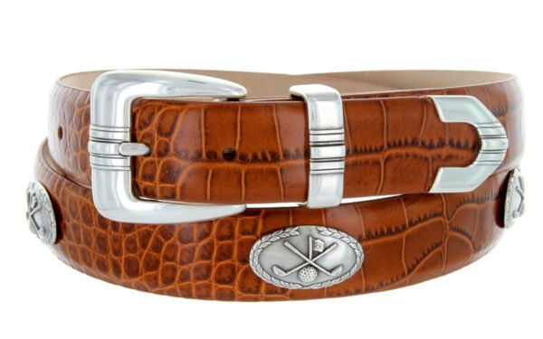 Golf Club Conchos Leather Golf Belt – 1-1/8" (30mm)