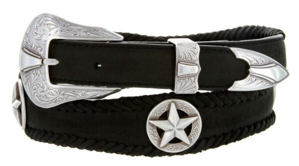 Crazy Horse Scalloped Genuine Leather Western Belt 1"(25mm) Wide
