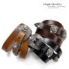 Engraved Buckle Genuine Full Grain Leather Casual Belt 3/4"(19mm) Wide