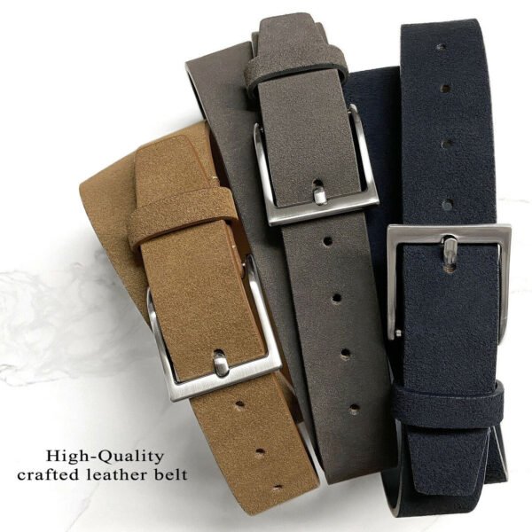 Belt Genuine Suede Leather Casual Jean Belt 1-1/2"(38mm) Wide