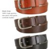 Classic Antique Silver Buckle Leather Belt